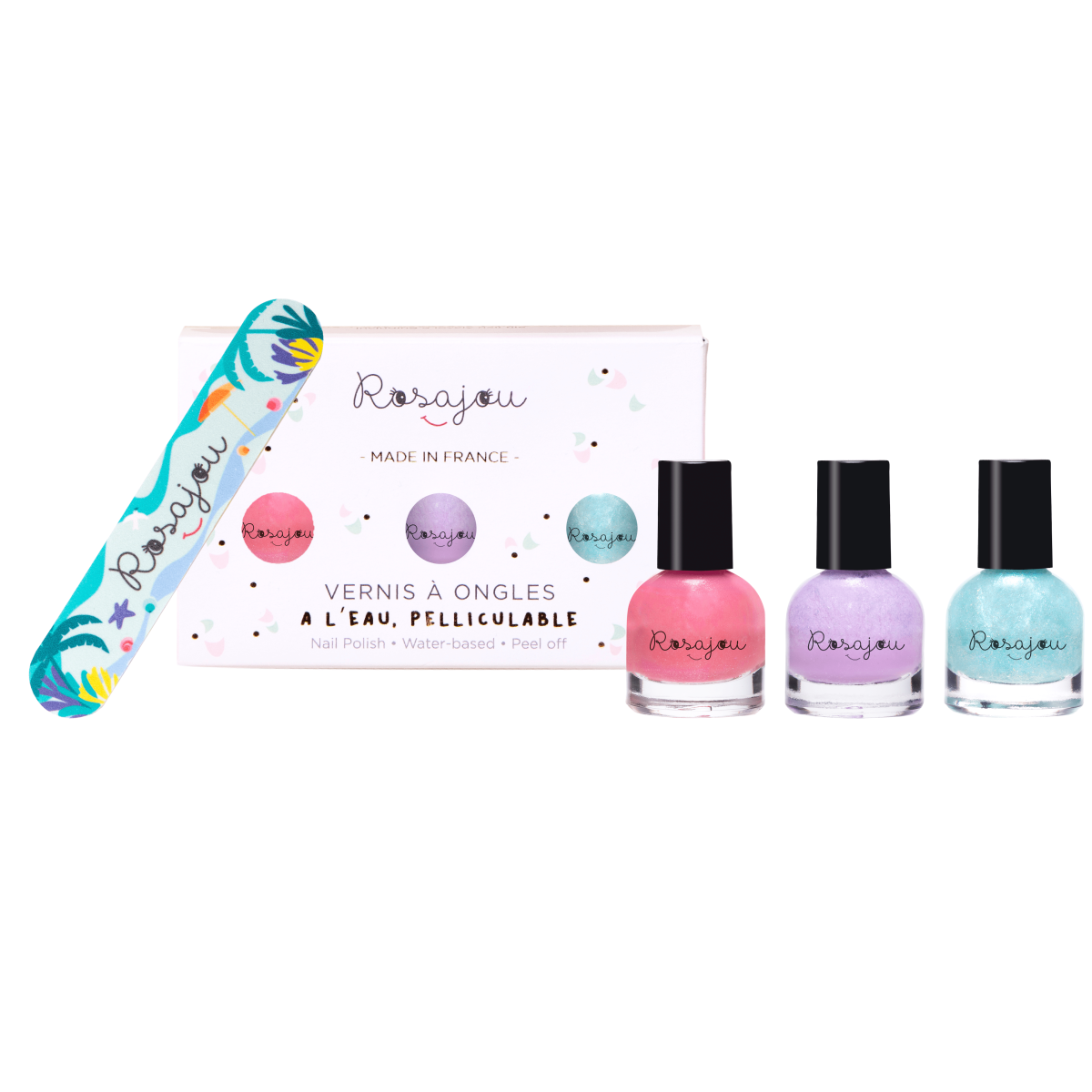 Nail Polish & Nail File Set Rubis + Fée + Lavande